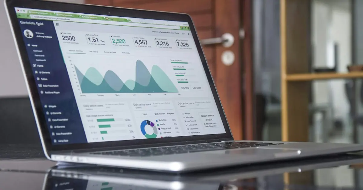 Laptop showing a payments analytics dashboard used to track a merchant's chargeback ratio